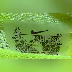 Nike Air Zoom Alphafly Next% 3 Running Volt Green FD8315-700 Womens Size 8.5